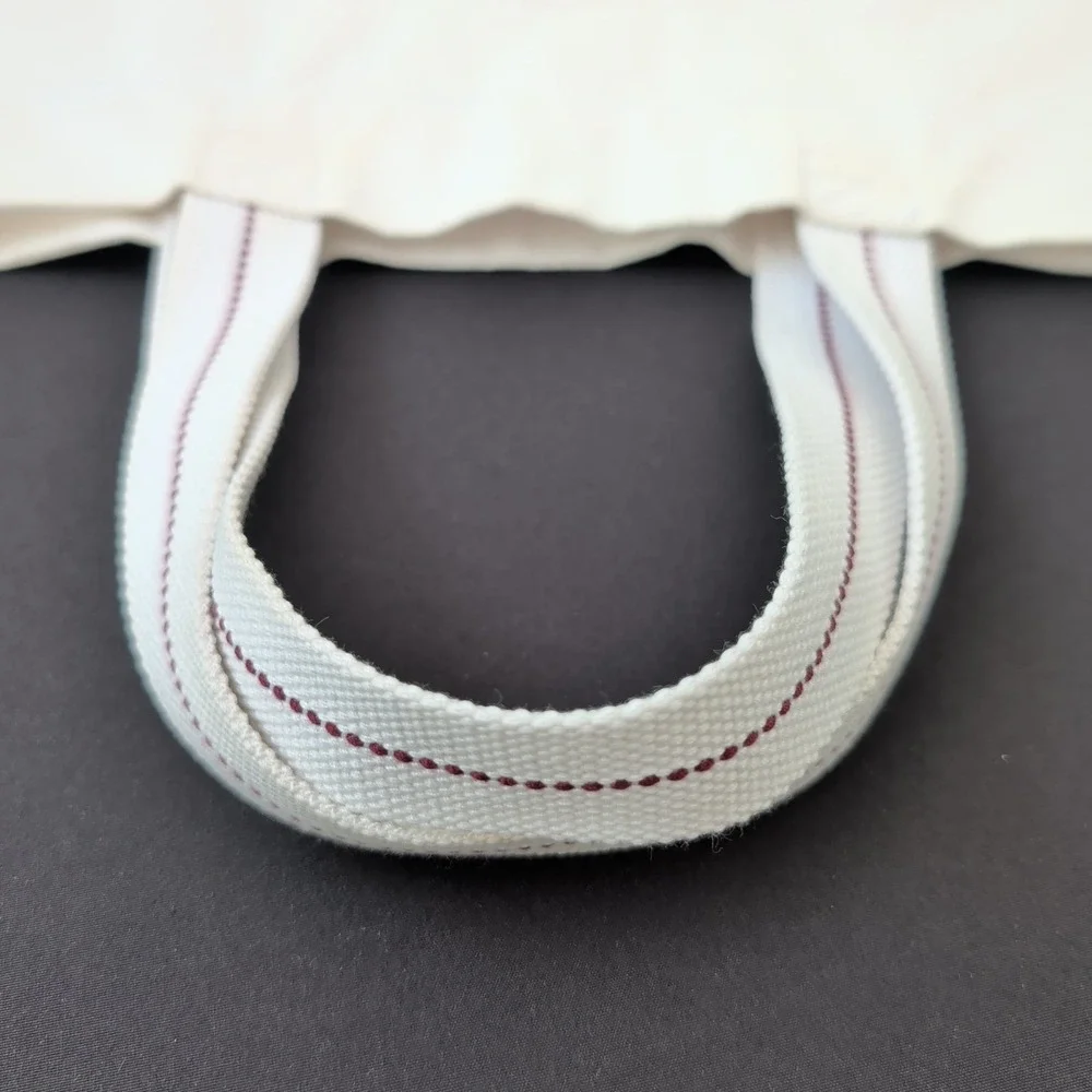 Y2K Hollister Canvas‎ Tote Bag Embroidered Beach Maroon White